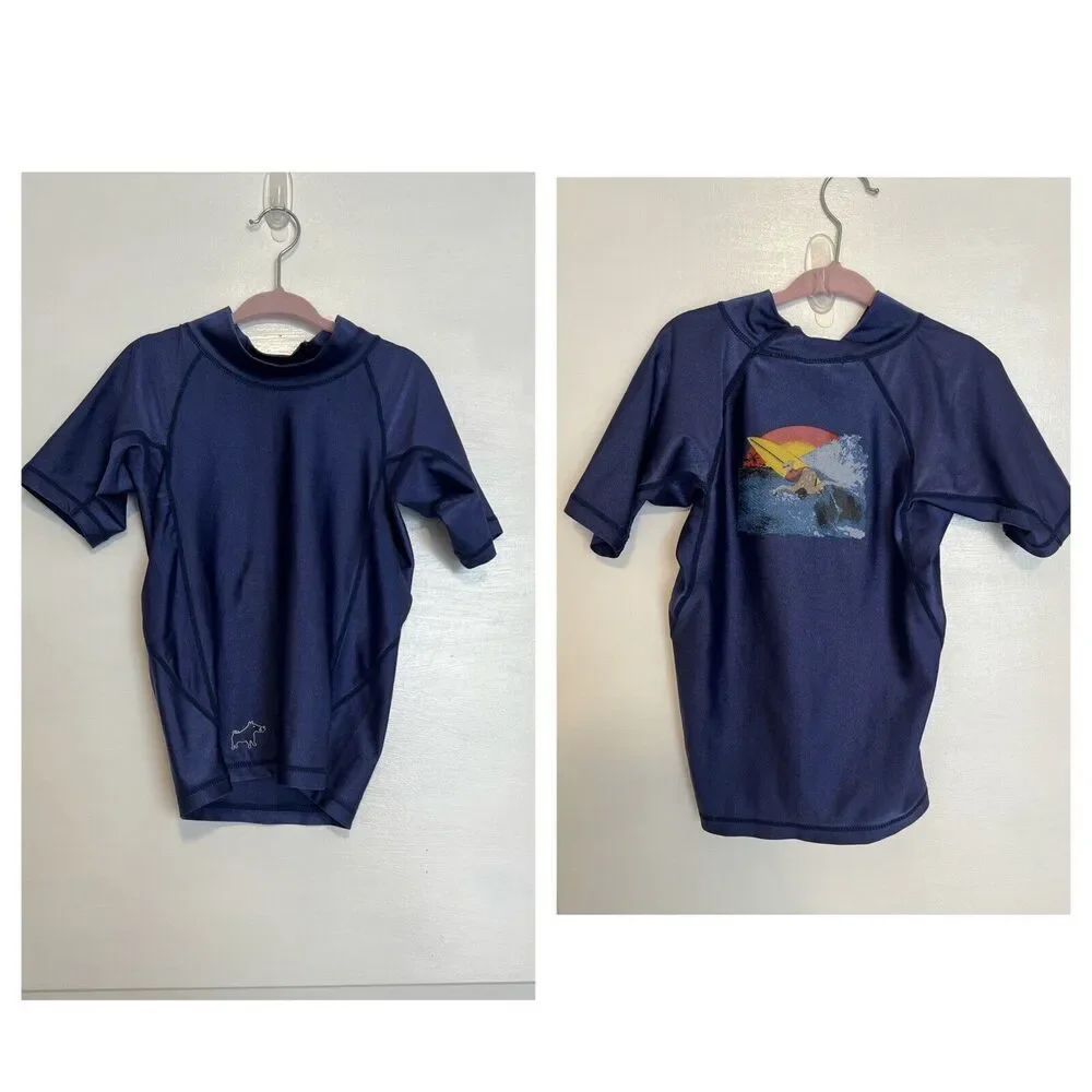 WES AND WILLY Toddler Boy Mock Neck Rash Guard SPF Sun Protection Swim Shirt 3T